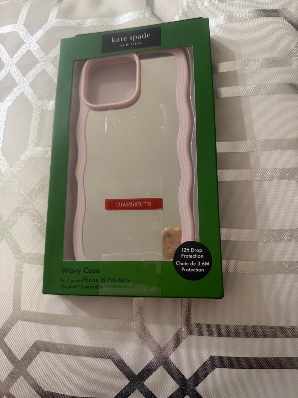 kate spade New York Pink Wavy Clear iPhone Case